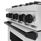 ZLINE Autograph 30" 4.2 cu. ft. Classic Gas Range with 4 Burner Cooktop and Convection Gas Oven in Satin Stainless Steel and Matte Black Accents, CGRSZ-30-MB