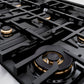 ZLINE Autograph 48" 6.7 cu. ft. Classic Double Oven Gas Range with 8 Burners in Stainless Steel with Black Matte Doors and Champagne Bronze Accents, CGRZ-BLM-48-CB