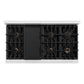 ZLINE Autograph 48" 6.7 cu. ft. Classic Double Oven Gas Range with 8 Burner Cooktop in Satin Stainless Steel and Matte Black Accents, CGRSZ-48-MB
