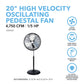 20” High-Velocity Oscillating Pedestal Fan with Industrial-Grade Aluminum Blades