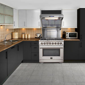 FORNO Appliance Package- 36 Inch Gas Range, Wall Mount Range Hood, AP-FFSGS6244-36