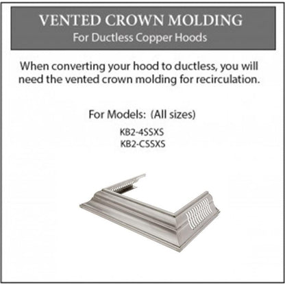 ZLINE Vented Crown Molding Profile 6 for Wall Mount Range Hood in Satin Stainless Steel, CM6V-KB-S304