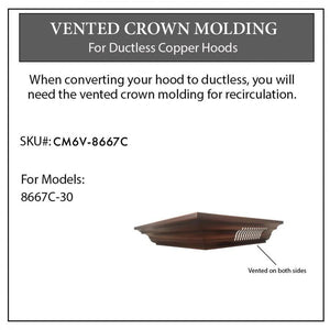 ZLINE Vented Crown Molding for Designer Range Hoods w/Recirculating Option, CM6V-8667C