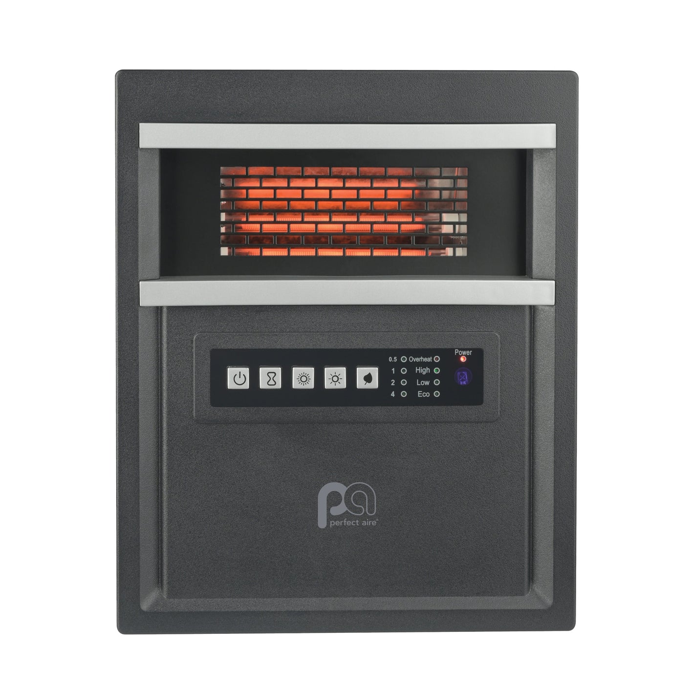 1500/750W 4-Tube Infrared 14" Heater with Remote and Eco-Mode, Black