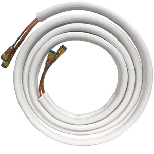 25' Quick Connect Line Set for 9k and 12k Indoor Units, 1/4 x 3/8 x 25ft with Condenser Coupler