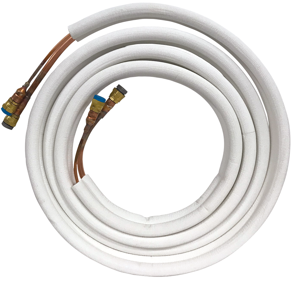15' Quick Connect Line Set for 9k and 12k Indoor Units, 1/4 x 3/8 x 15ft with Extension Coupler and Additional Refrigerant to Extend the Length of Your Line Set