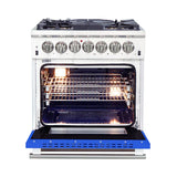 Forno Capriasca 30" Freestanding Dual Fuel Range Blue Door