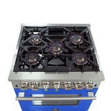 Forno Capriasca 30" Freestanding Dual Fuel Range Blue Door