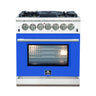 Forno Capriasca 30" Freestanding Dual Fuel Range Blue Door