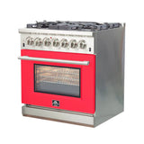 Forno Capriasca 30" Freestanding Dual Fuel Range Red Door