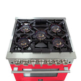 Forno Capriasca 30" Freestanding Dual Fuel Range Red Door