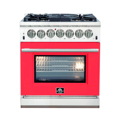 Forno Capriasca 30" Freestanding Dual Fuel Range Red Door