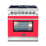 Forno Capriasca 30" Freestanding Dual Fuel Range Red Door