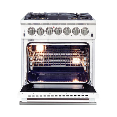 Forno Capriasca 30" Freestanding Dual Fuel Range White Door