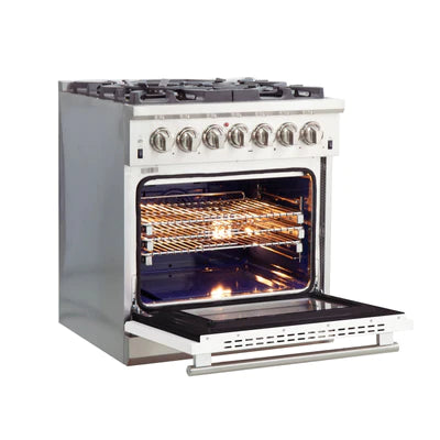 Forno Capriasca 30" Freestanding Dual Fuel Range White Door