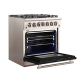 Forno Capriasca 30" Freestanding Gas Range Black Door