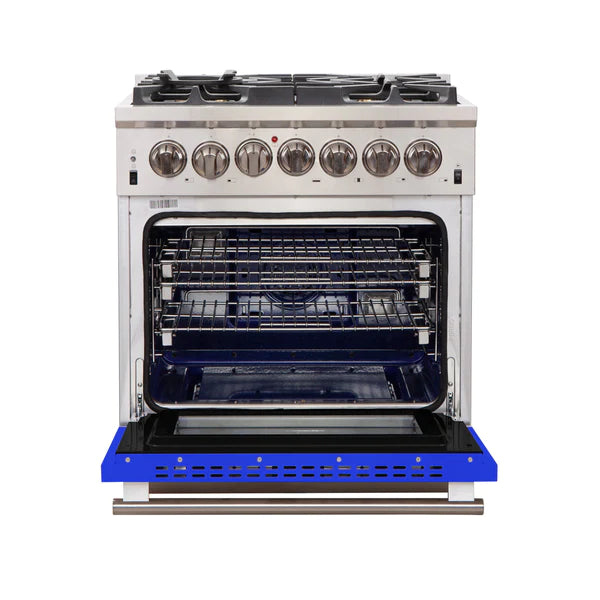 Forno Capriasca 30" Freestanding Gas Range Blue Door