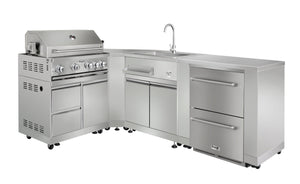 THOR Outdoor Kitchen Package with Propane Gas Grill and Refrigerator, AP-Outdoor-LP-R-6-A