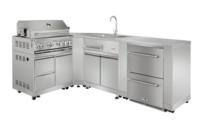 THOR Outdoor Kitchen Package with Propane Gas Grill and Freezer, AP-Outdoor-LP-F-6-A