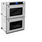 ZLINE Package - 30" Double Wall Oven, 36" Rangetop, Microwave In Satin Stainless Steel