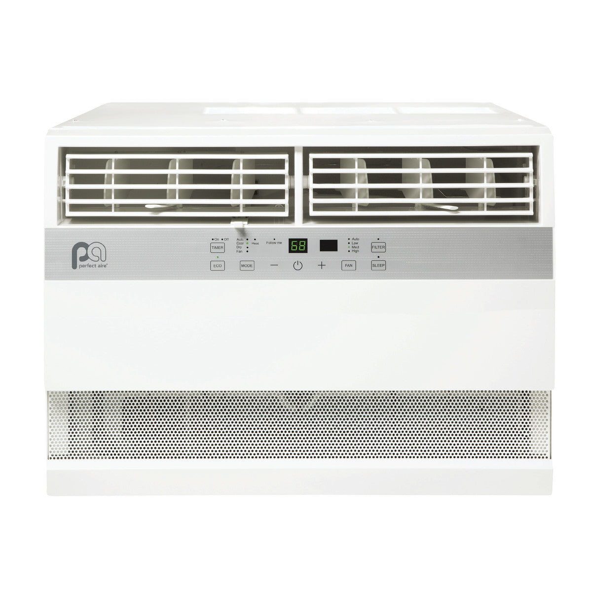 8,000 BTU 115V Cool/Heat Window Air Conditioner with 3,500 BTU Electric Heat, Follow-Me Remote Control
