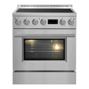 FORNO Torino 30" 4.32 cu. ft. Induction Range with True Convection, Air Fry and Sous Vide in Stainless Steel 240V, FFSIN0936-30