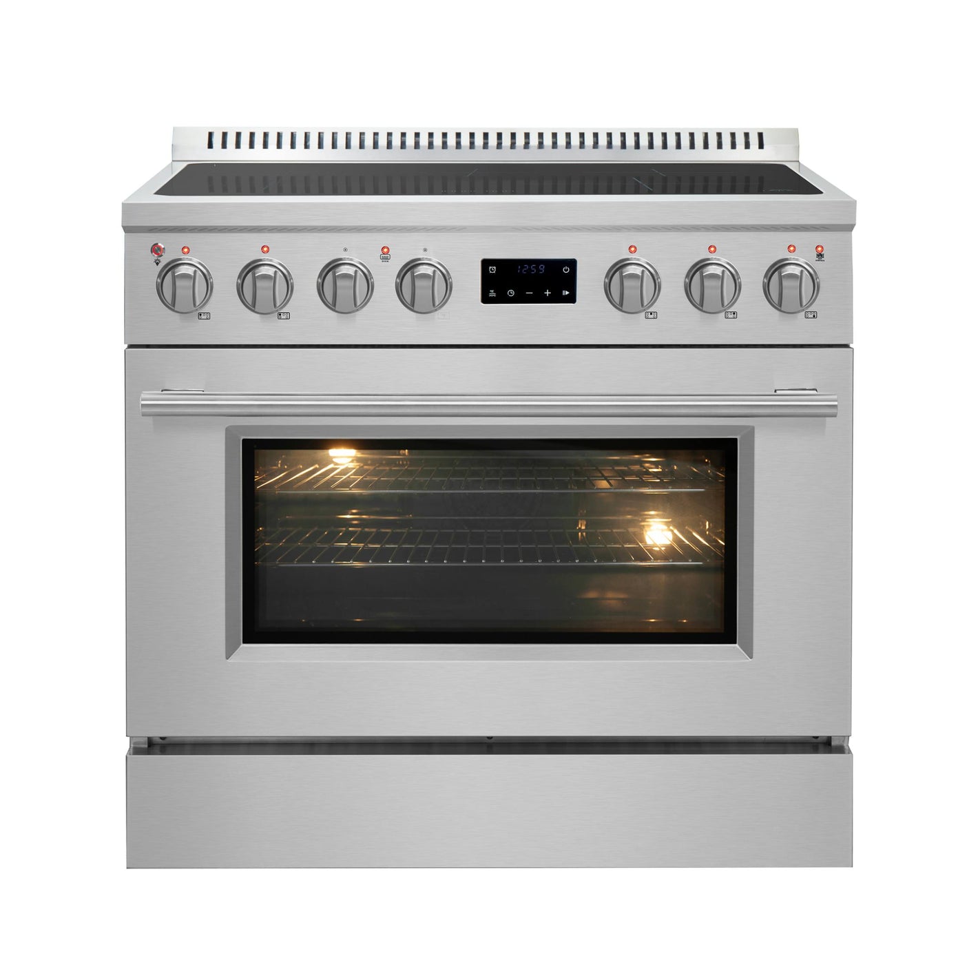 FORNO Torino 36" 5.36 cu. ft. Induction Range with True Convection, Air Fry and Sous Vide in Stainless Steel 240V, FFSIN0936-36