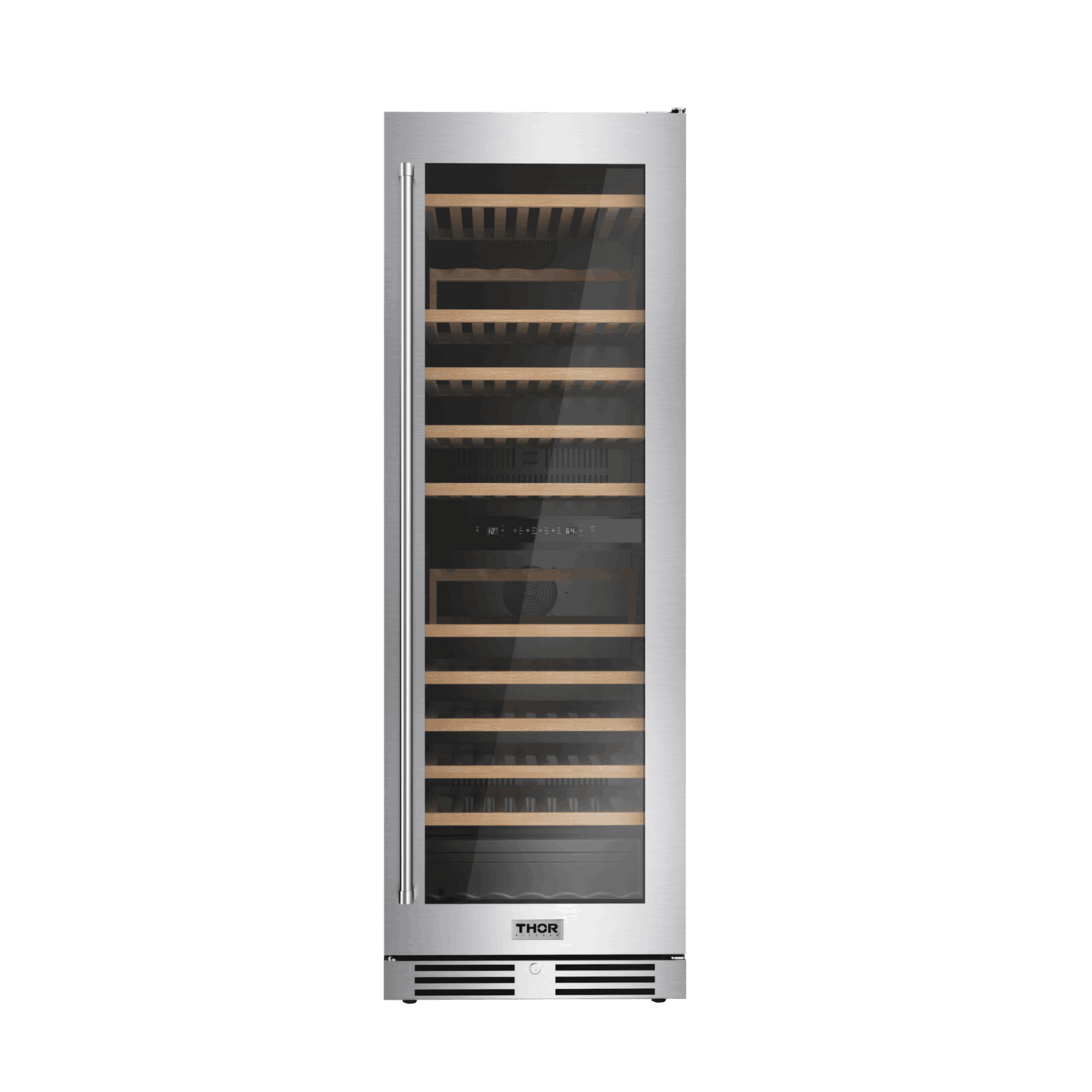 THOR Kitchen 24" 14.5 cu. ft. 115 Bottle Dual Zone Wine Cooler with LED Lights, TWC2470D