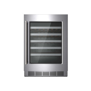 THOR Kitchen 24" 4.9 cu. ft. 46 Bottle Single Zone Wine Cooler with LED Lights, TWC24US