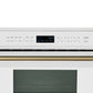 FORNO Espresso Oliena 30" 1.6 cu. ft. Built-In Microwave Oven in White with Antique Brass Handles, FMWDR3093-30WHT