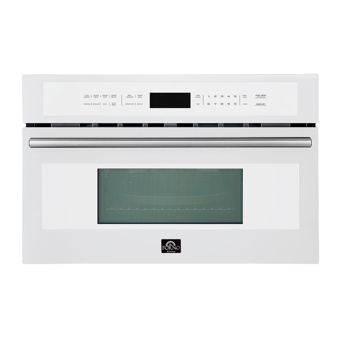 FORNO Espresso Oliena 30" 1.6 cu. ft. Built-In Microwave Oven in White with Stainless Steel Handles, FMWDR3093-30WHT