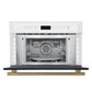 FORNO Espresso Oliena 30" 1.6 cu. ft. Built-In Microwave Oven in White with Antique Brass Handles, FMWDR3093-30WHT