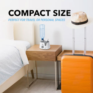 Travel Size Ultrasonic Cool Mist Humidifier with Water Bottle Adapter