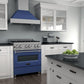 ZLINE 30" 4.0 cu. ft. Legacy Dual Fuel Range with 4 Burner Gas Cooktop and Electric Convection Oven in Satin Stainless Steel and Blue Matte Door, RAS-BM-30