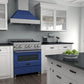 ZLINE 30" 4.0 cu. ft. Legacy Dual Fuel Range with 4 Burner Gas Cooktop and Electric Convection Oven in Satin Stainless Steel and Blue Gloss Door, RAS-BG-30