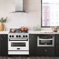 ZLINE Autograph 30" 4.0 cu. ft. Legacy Dual Fuel Range with 4 Burner Gas Cooktop and Electric Convection Oven in Satin Stainless Steel with White Matte Door and Matte Black Accents, RASZ-WM-30-MB