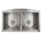 ZLINE 36 in. Niseko Farmhouse Apron Mount Double Bowl Stainless Steel Kitchen Sink with Bottom Grid, SA50D-36