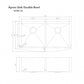 ZLINE 36 in. Niseko Farmhouse Apron Mount Double Bowl Stainless Steel Kitchen Sink with Bottom Grid, SA50D-36