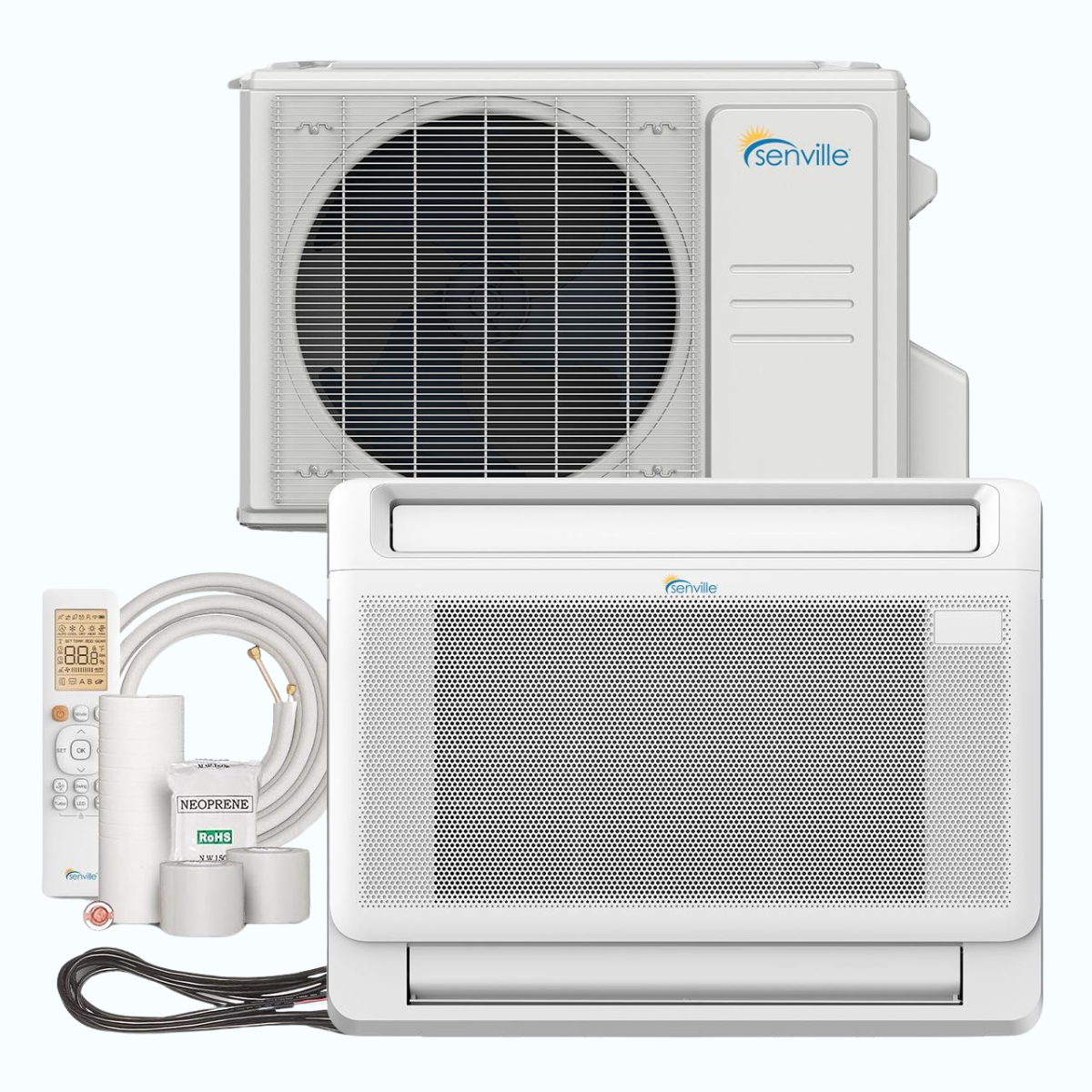 Senville AURA 12,000 BTU Floor Mounted Single Zone Ductless Mini Split - 230V - 25 SEER2 - Energy Star, SENA/12HF/IF
