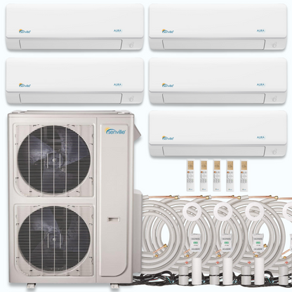 Senville AURA 45,000 BTU 5 Zone Ductless Mini Split - 230V - 21.8 SEER2 - Energy Star, SENA-48HF-F99999