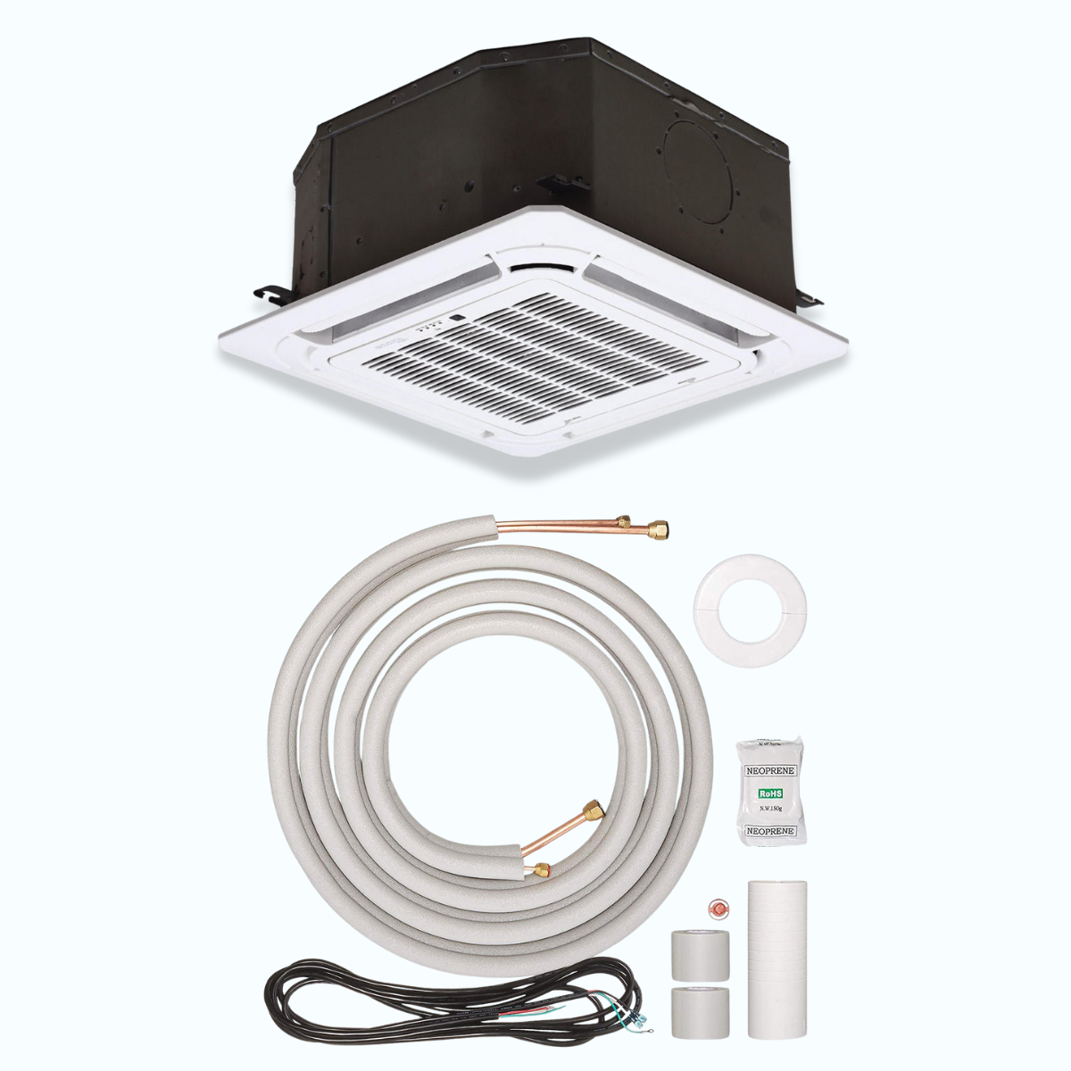 Senville AURA 12,000 BTU Multi-Zone Mini Split Ceiling Cassette Air Handler, SENA-12HFMO-ICZ (For R454B Systems ONLY)