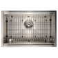 ZLINE 27 in. Garmisch Undermount Single Bowl Stainless Steel Kitchen Sink with Bottom Grid and Accessories, SLS-27