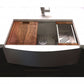 ZLINE 33" Moritz Farmhouse Apron Mount Single Bowl Satin Stainless Steel Kitchen Sink with Bottom Grid and Accessories, SLSAP-33S