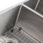 ZLINE 33 in. Anton Undermount Double Bowl Stainless Steel Kitchen Sink with Bottom Grid, SR50D-33