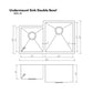 ZLINE 32 in. Jackson Undermount Double Bowl Stainless Steel Kitchen Sink with Bottom Grid, SRDL-32