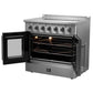 FORNO Package - 36" Electric French Door Range, Wall Mount Range Hood, Refrigerator, Dishwasher and Microwave, AP-FFSEL6917-36-5PK-1