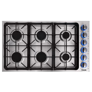 THOR 36 in. Drop-in Natural Gas Cooktop in Stainless Steel, TGC3601