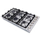 THOR 36 in. Drop-in Natural Gas Cooktop in Stainless Steel, TGC3601