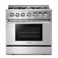 THOR Kitchen Package - 36" Dual Fuel Range & Range Hood Package, AP-HRD3606U