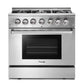 THOR Package - 36" Propane Dual Fuel Range, Range Hood, Microwave, Refrigerator with Water & Ice Dispenser, Dishwasher, Wine Cooler